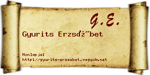 Gyurits Erzsébet névjegykártya