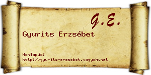 Gyurits Erzsébet névjegykártya